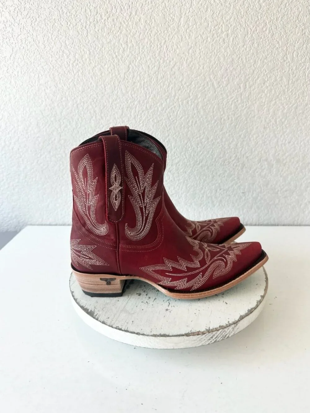Lane Boots LEXINGTON Womens Red Cowboy Bootie Western Cowgirl Short Snip Toe 9